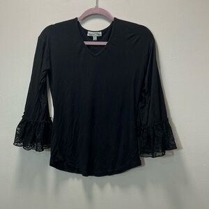 Lace Sleeve Black Top by Stem & Vine - Whimsygoth